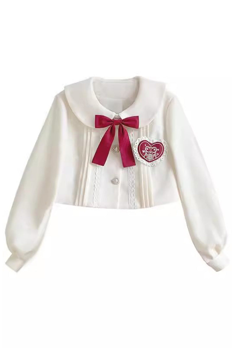 Lolita Jumper Skirt - Ivory/red Strawberry Bear Print, 2 Colors, High Waist, Printed - additional product view 11