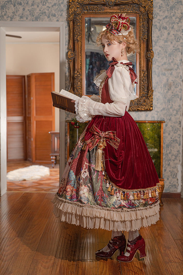Lolita Jumper Skirt - Kaleidoscope Of Dreams, Red, Embroidered, Layered, Classic Style - additional product view 6