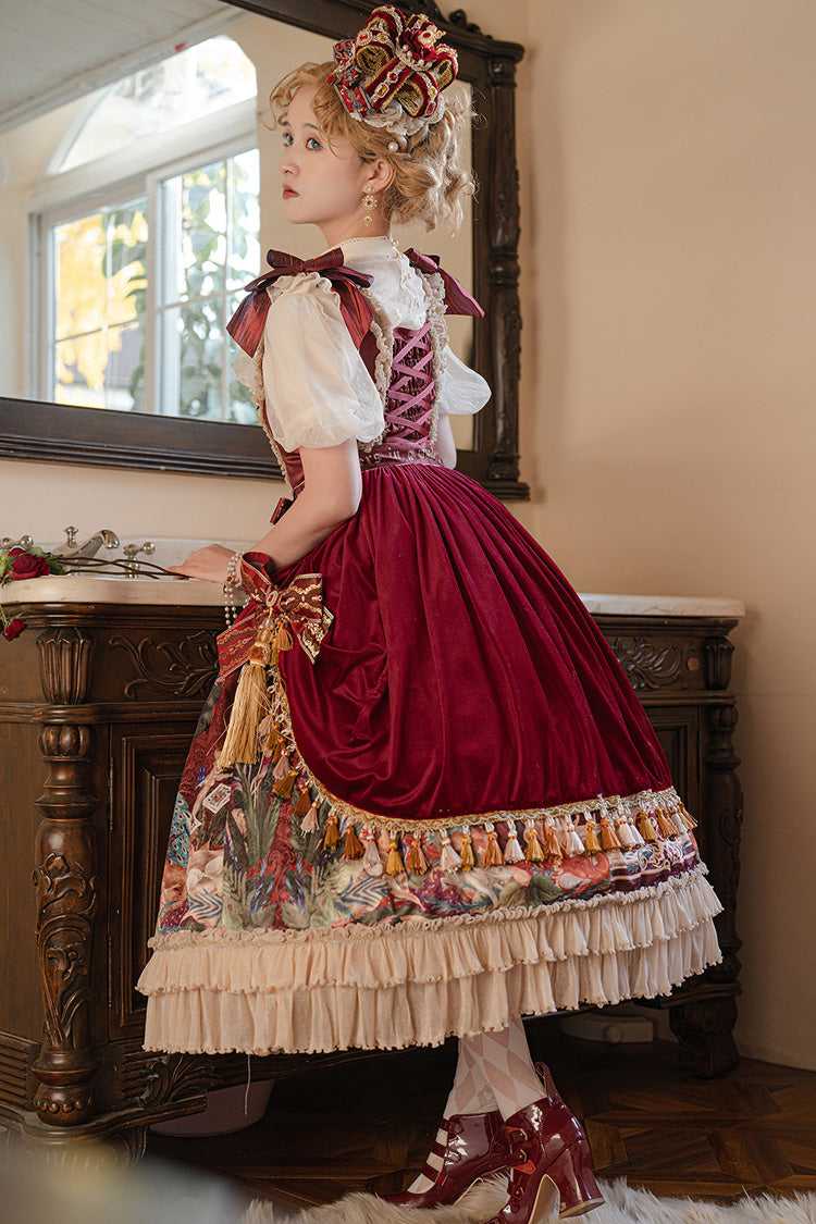 Lolita Jumper Skirt - Kaleidoscope Of Dreams, Red, Embroidered, Layered, Classic Style - additional product view 11