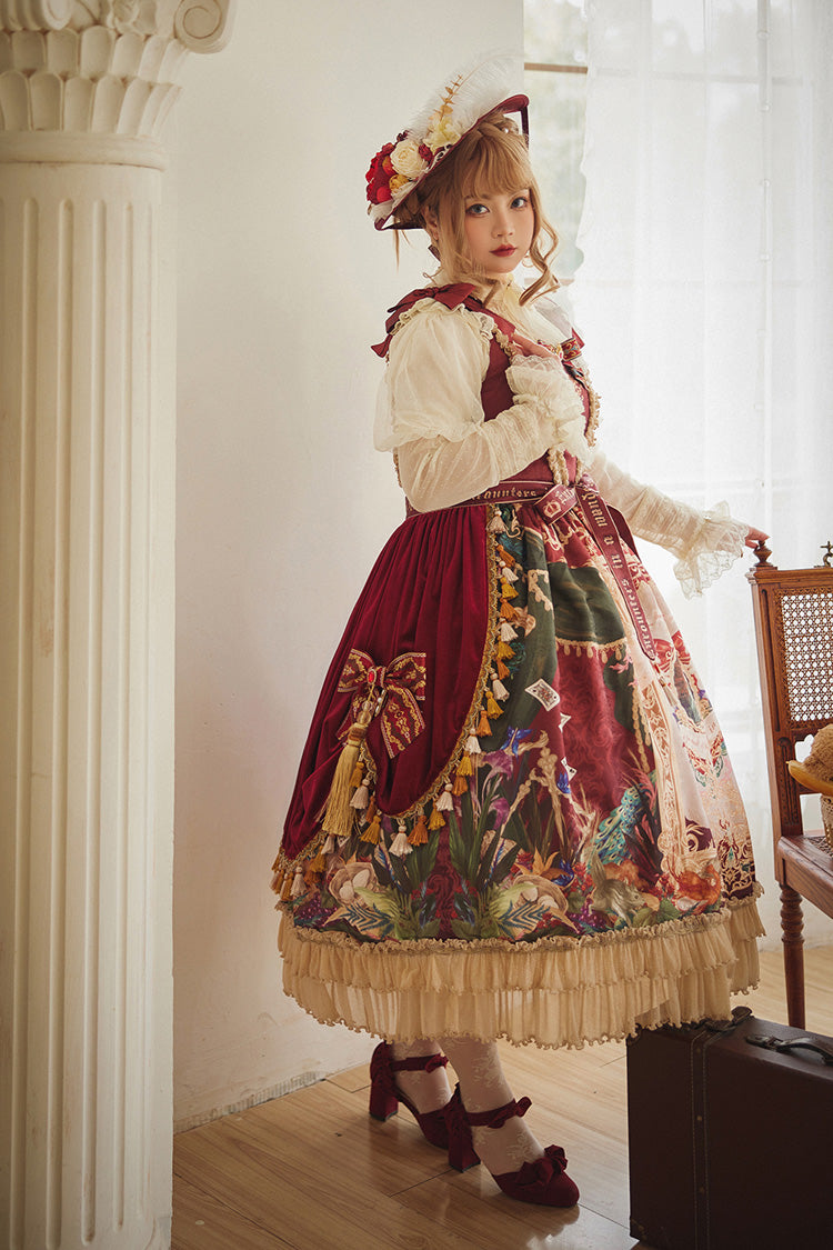 Lolita Jumper Skirt - Kaleidoscope Of Dreams, Red, Embroidered, Layered, Classic Style - additional product view 15