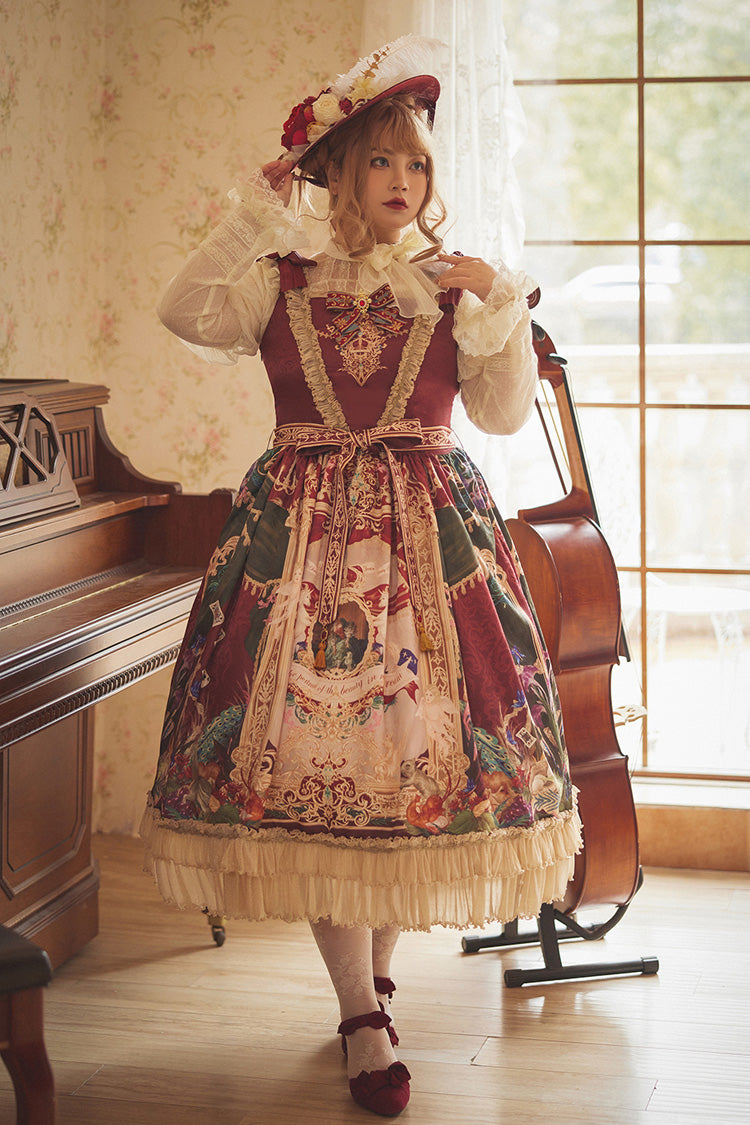Lolita Jumper Skirt - Kaleidoscope Of Dreams, Red, Embroidered, Layered, Classic Style - additional product view 16