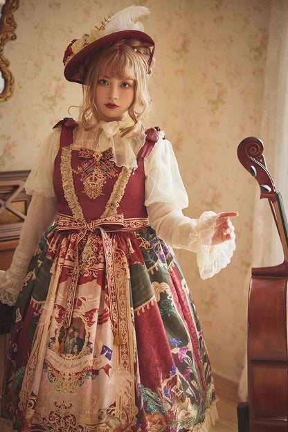 Lolita Jumper Skirt - Kaleidoscope Of Dreams, Red, Embroidered, Layered, Classic Style - additional product view 17