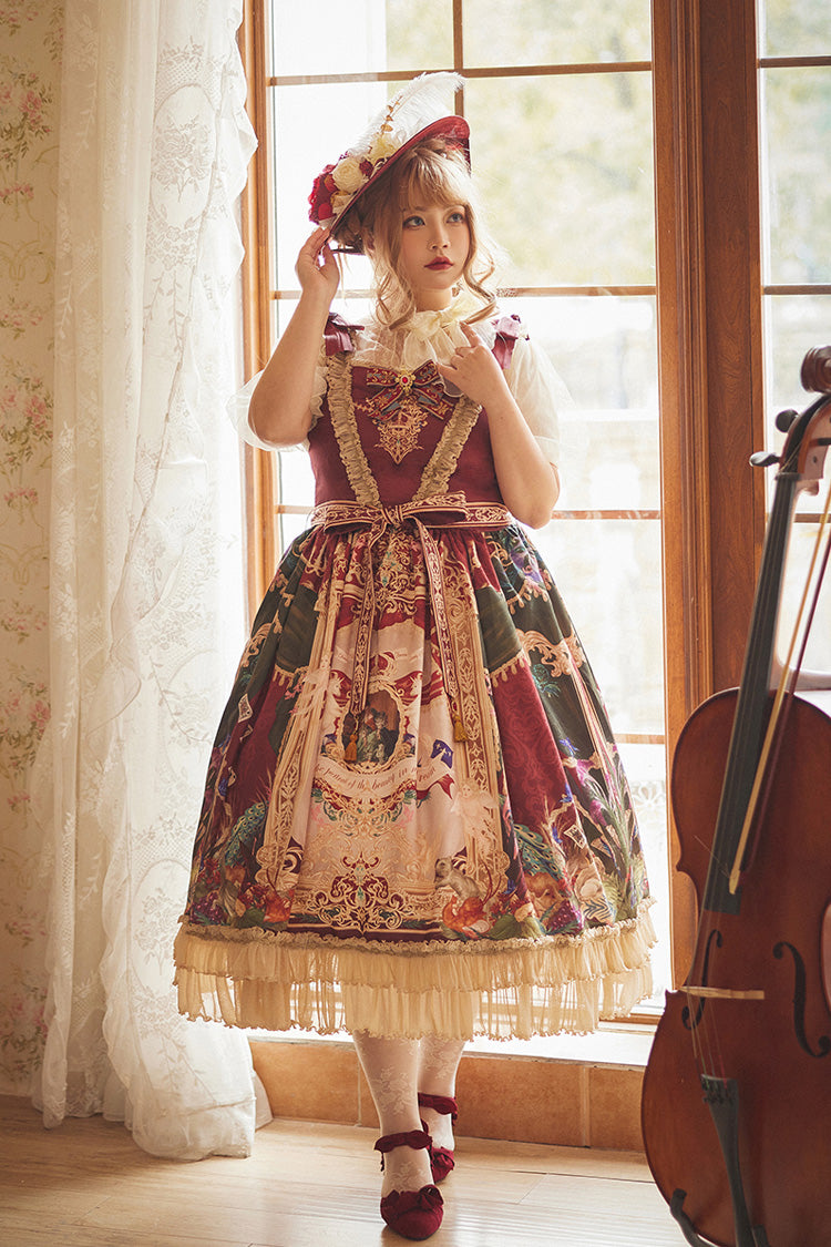 Lolita Jumper Skirt - Kaleidoscope Of Dreams, Red, Embroidered, Layered, Classic Style - additional product view 18