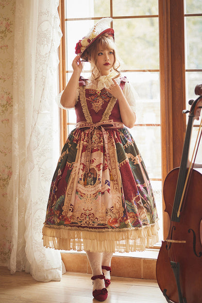 Lolita Jumper Skirt - Kaleidoscope Of Dreams, Red, Embroidered, Layered, Classic Style - additional product view 18