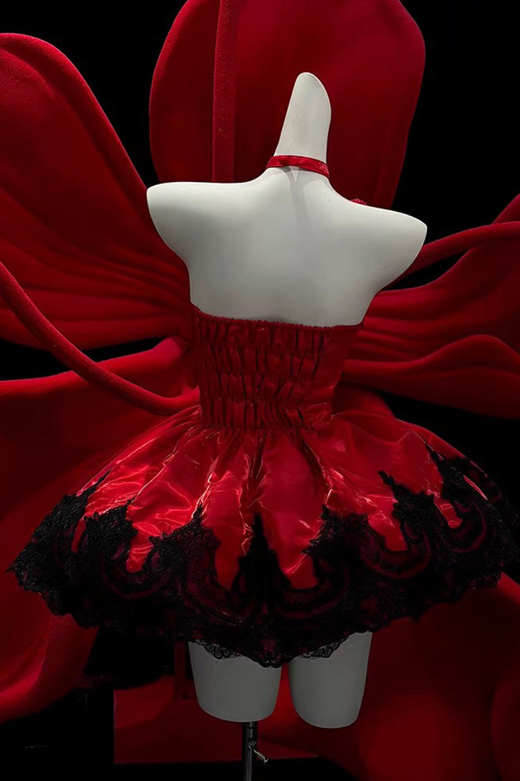Lolita Jumper Skirt - Lace Cat, Red, Gothic Style, Ballet-Inspired Style, Lace Trim - additional product view 9
