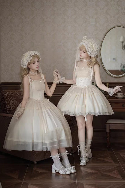 Lolita Jumper Skirt - Letters And Poems · Confession, Ivory, Square Collar, Long Length - additional product view 2