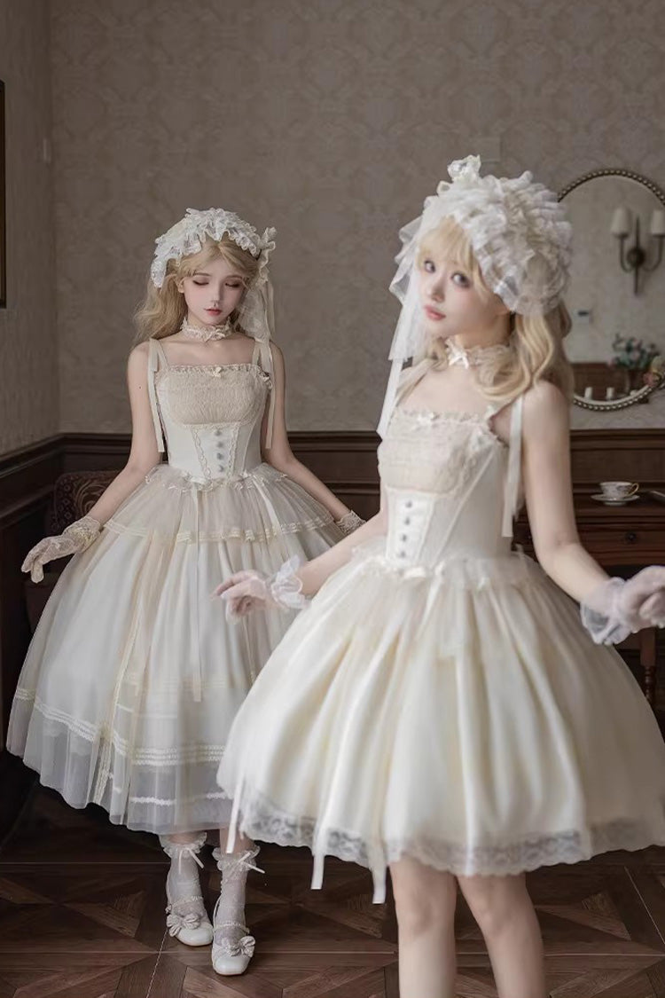 Lolita Jumper Skirt - Letters And Poems · Confession, Ivory, Square Collar, Long Length - additional product view 3
