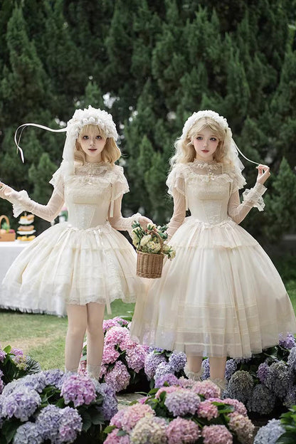 Lolita Jumper Skirt - Letters And Poems · Confession, Ivory, Square Collar, Long Length - additional product view 4