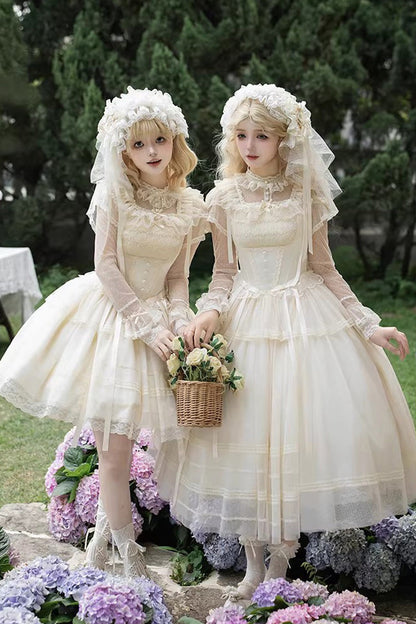 Lolita Jumper Skirt - Letters And Poems · Confession, Ivory, Square Collar, Long Length - additional product view 5