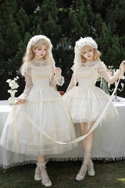 Lolita Jumper Skirt - Letters And Poems · Confession, Ivory, Square Collar, Long Length - additional product view 6