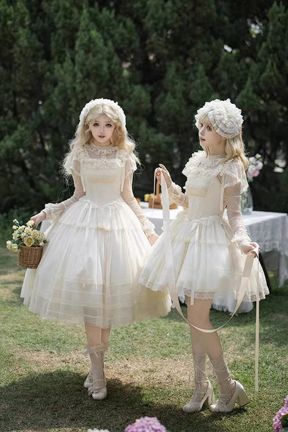 Lolita Jumper Skirt - Letters And Poems · Confession, Ivory, Square Collar, Long Length - additional product view 9