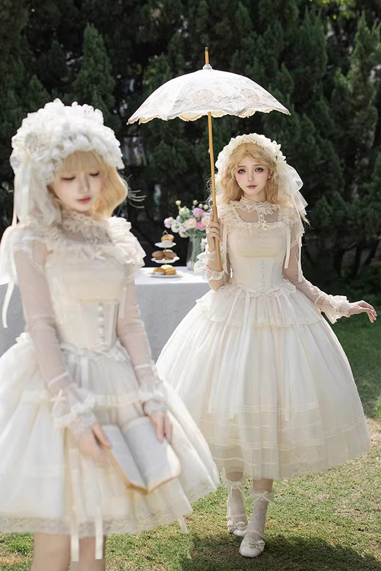 Lolita Jumper Skirt - Letters And Poems · Confession, Ivory, Square Collar, Long Length - additional product view 10