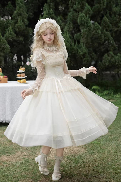 Lolita Jumper Skirt - Letters And Poems · Confession, Ivory, Square Collar, Long Length - additional product view 16