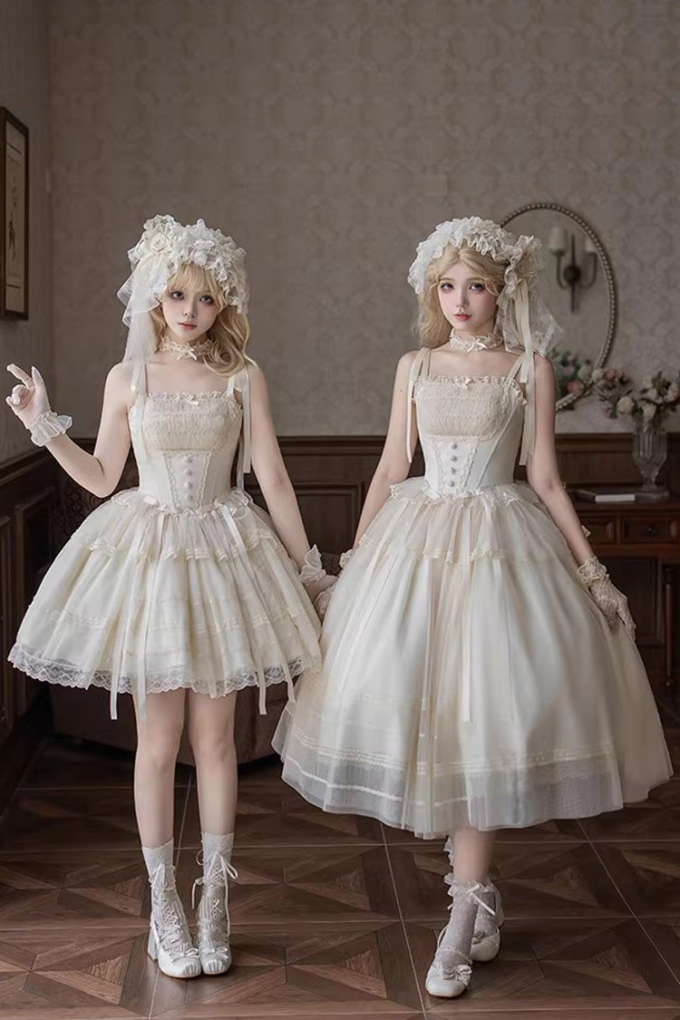 Lolita Jumper Skirt - Letters And Poems · Confession, Ivory, Square Collar, Long Length - main product image