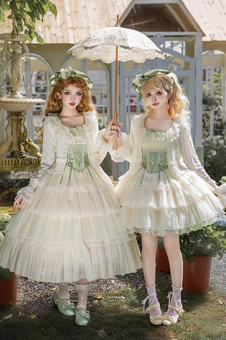 Lolita Jumper Skirt - Letters & Poems · Whisper Of, Green, Square Collar, Layered - additional product view 7