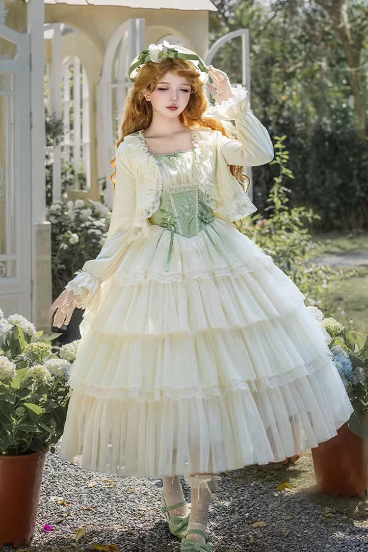 Lolita Jumper Skirt - Letters & Poems · Whisper Of, Green, Square Collar, Layered - additional product view 18