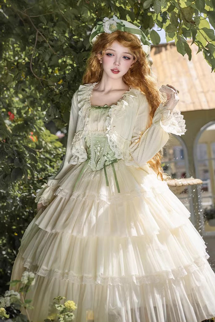 Lolita Jumper Skirt - Letters & Poems · Whisper Of, Green, Square Collar, Layered - additional product view 20
