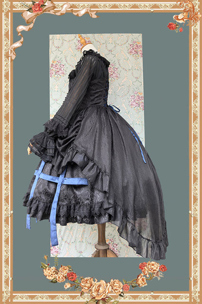 Lolita Jumper Skirt - Lilith’s Cage, 2 Colors, Lace-Up, Gothic Style, Bow Detail - additional product view 7