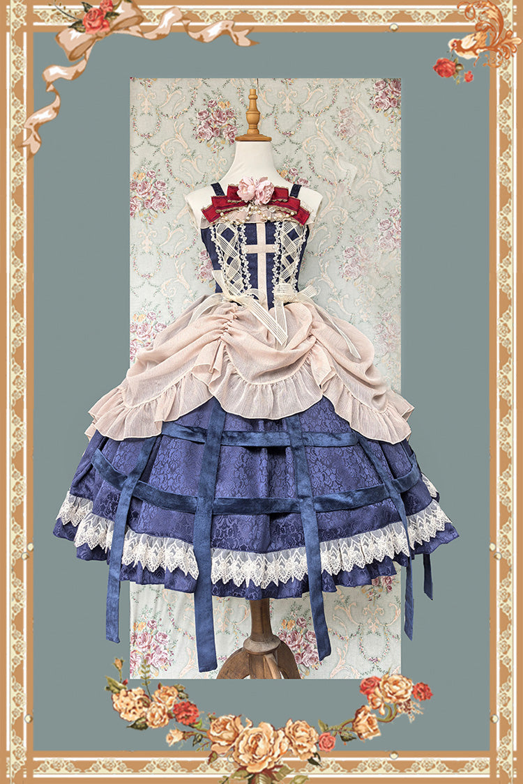 Lolita Jumper Skirt - Lilith’s Cage, 2 Colors, Lace-Up, Gothic Style, Bow Detail - additional product view 9