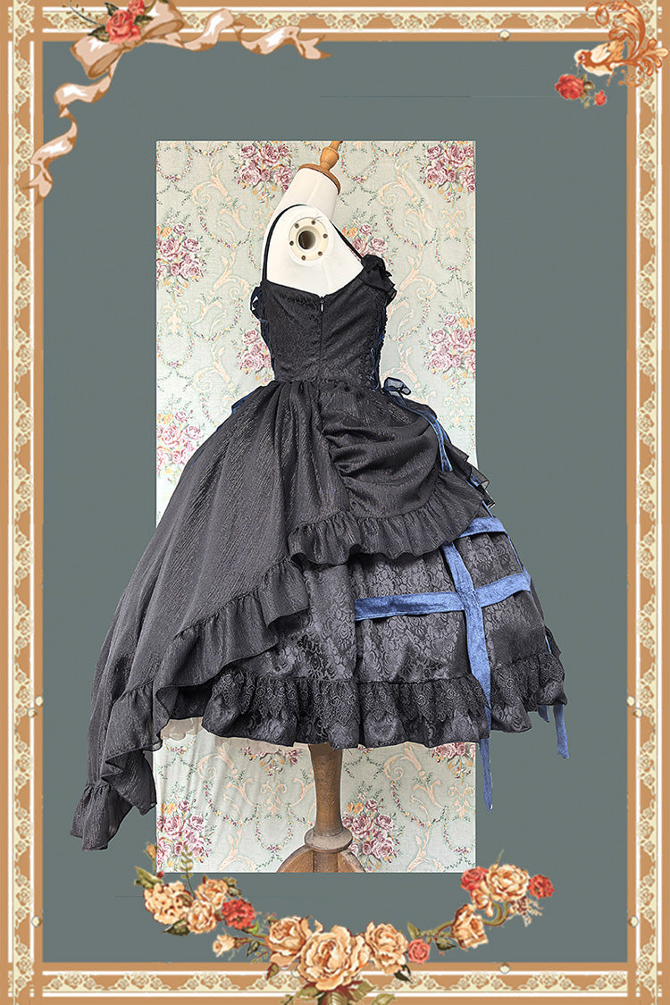 Lolita Jumper Skirt - Lilith’s Cage, 2 Colors, Lace-Up, Gothic Style, Bow Detail - additional product view 13