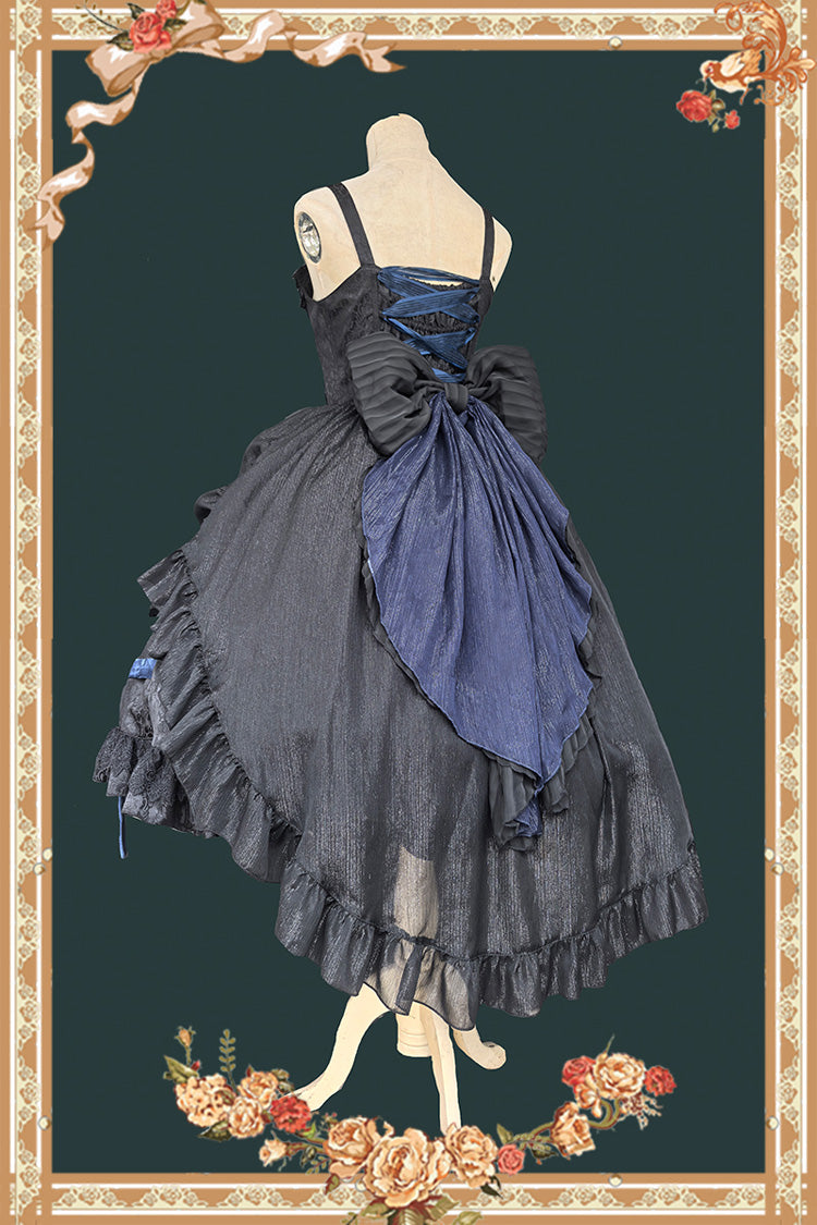 Lolita Jumper Skirt - Lilith’s Cage, 2 Colors, Lace-Up, Gothic Style, Bow Detail - additional product view 15