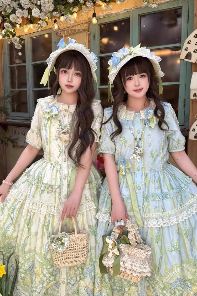 Lolita Jumper Skirt - Lily Of The Valley Perfume, 2 Colors, Plus Size, Lace Trim, Printed - additional product view 8