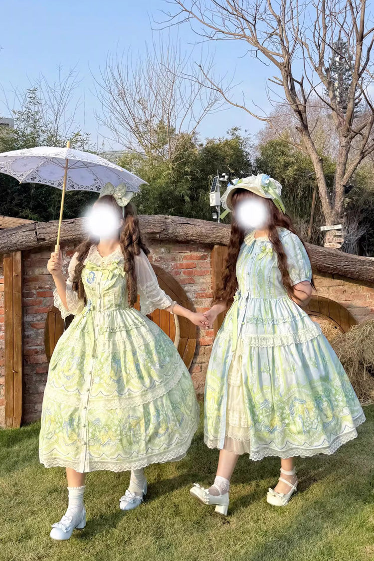 Lolita Jumper Skirt - Lily Of The Valley Perfume, 2 Colors, Plus Size, Lace Trim, Printed - additional product view 11