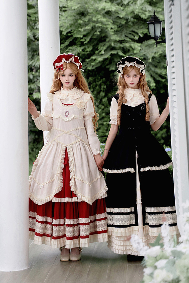 Lolita Jumper Skirt - Lily, Red, Ruffled, Layered, Classic Style - additional product view 10