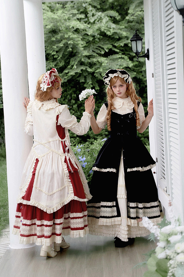 Lolita Jumper Skirt - Lily, Red, Ruffled, Layered, Classic Style - additional product view 12