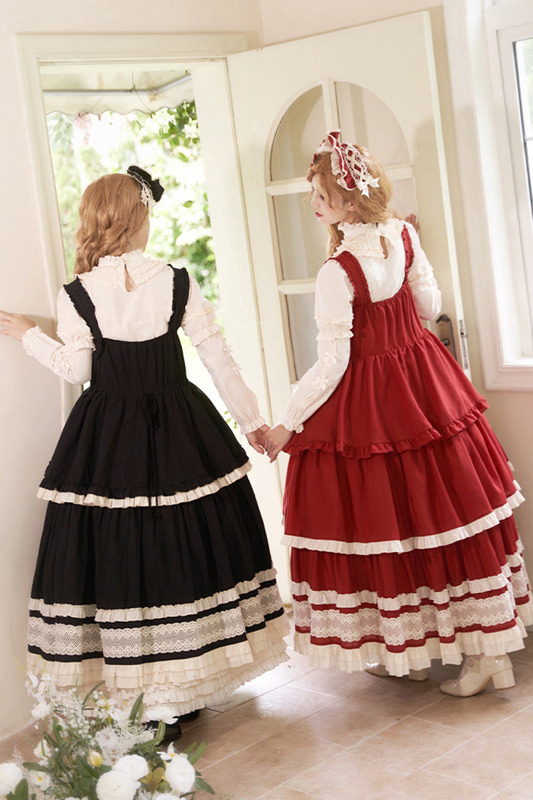 Lolita Jumper Skirt - Lily, Red, Ruffled, Layered, Classic Style - additional product view 13