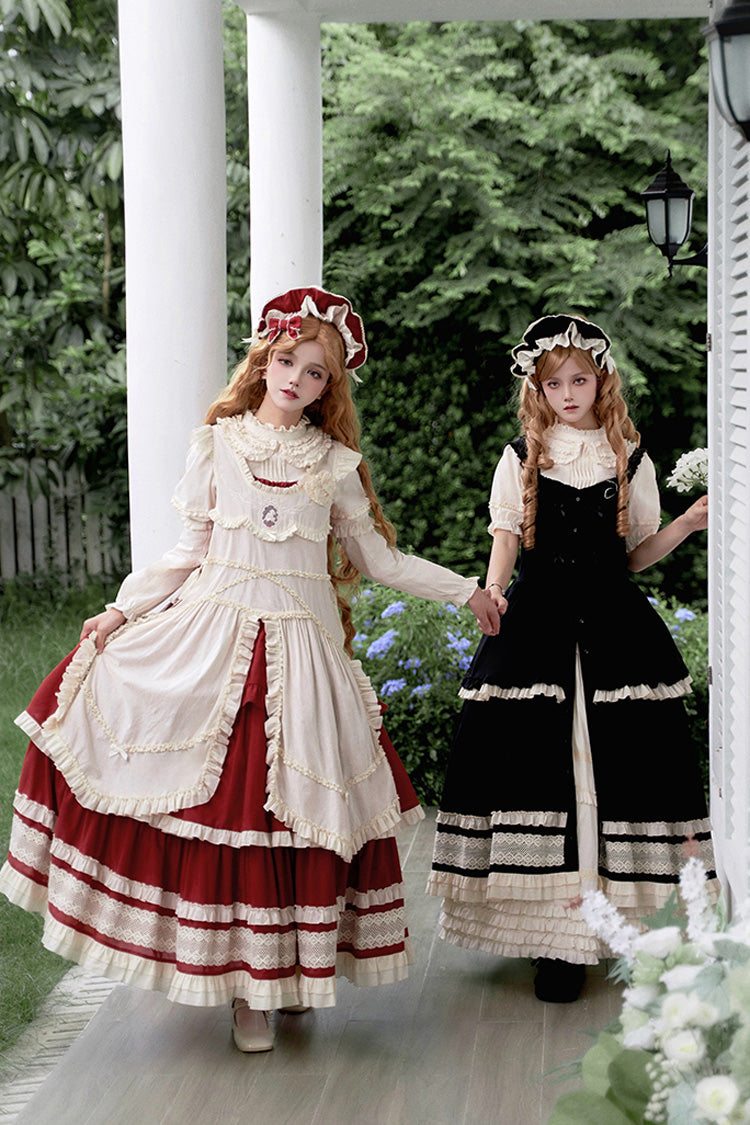 Lolita Jumper Skirt - Lily, Red, Ruffled, Layered, Classic Style - additional product view 14