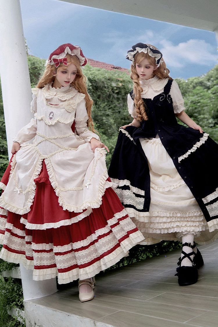 Lolita Jumper Skirt - Lily, Red, Ruffled, Layered, Classic Style - additional product view 15