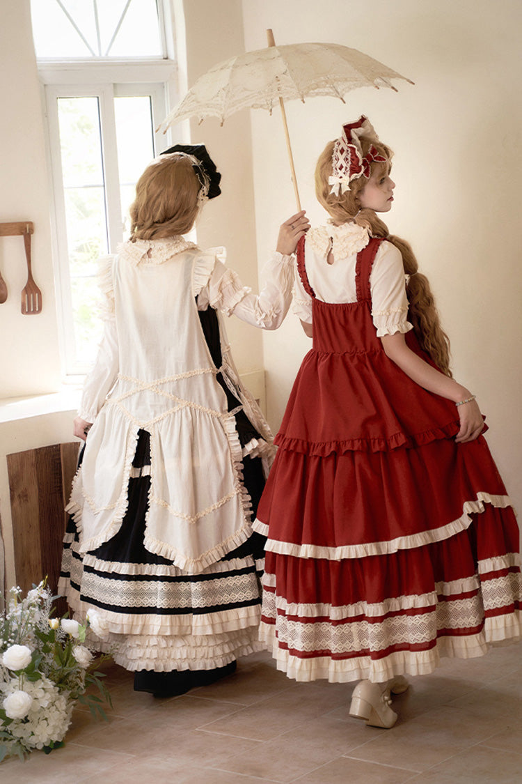 Lolita Jumper Skirt - Lily, Red, Ruffled, Layered, Classic Style - additional product view 17