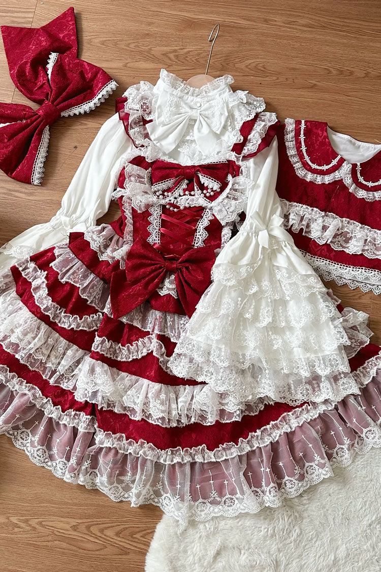 Lolita Jumper Skirt - Love And Heart Flutter, Red, Ruffled, Layered, Sweet Style - additional product view 6