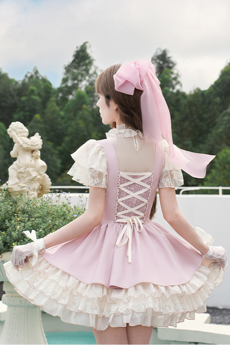 Lolita Jumper Skirt - Love Diary, Pink, Layered, Lace-Up, Sweet Style - additional product view 5
