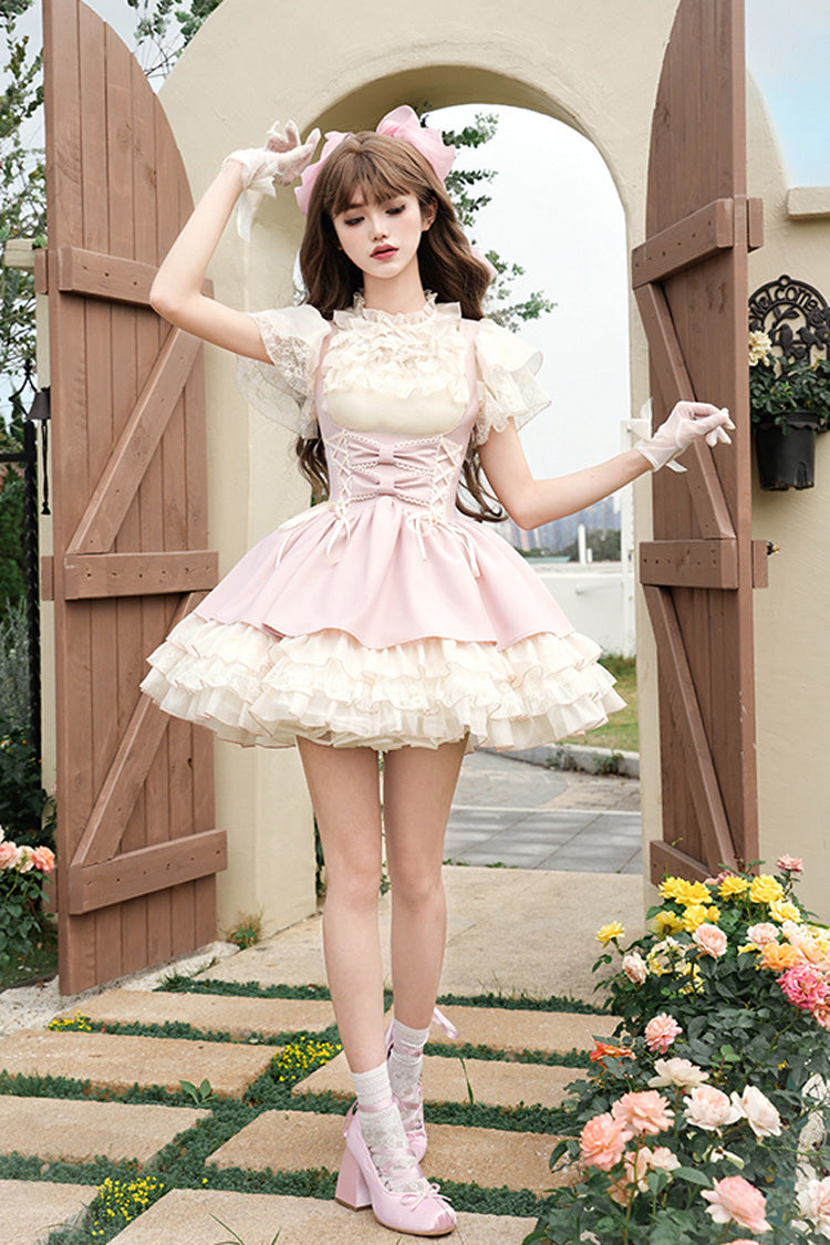 Lolita Jumper Skirt - Love Diary, Pink, Layered, Lace-Up, Sweet Style - additional product view 12