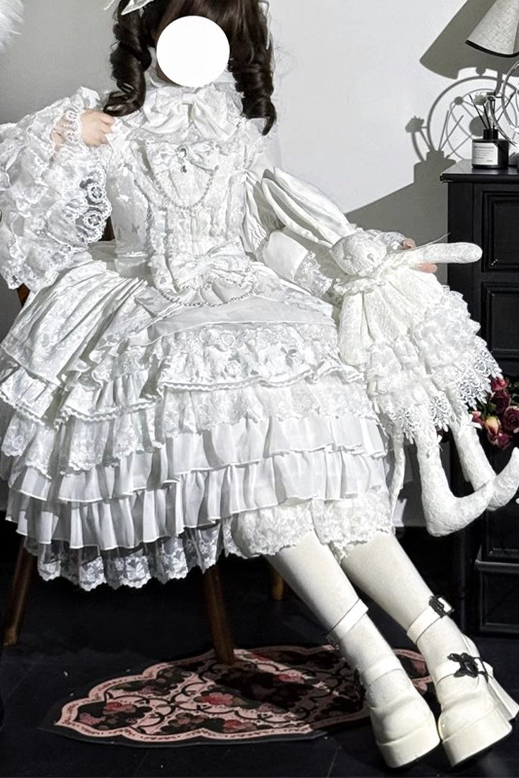 Lolita Jumper Skirt - Love Feather, 4 Colors, Bow Detail, Lace Trim, Layered - additional product view 8