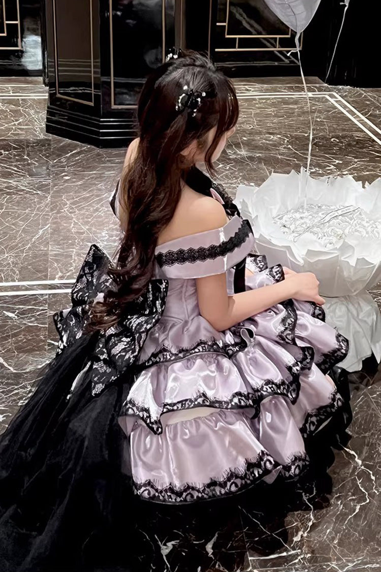 Lolita Jumper Skirt - Love Poems Of The Heart, Purple, Lace Trim, Ruffled, Layered - additional product view 11