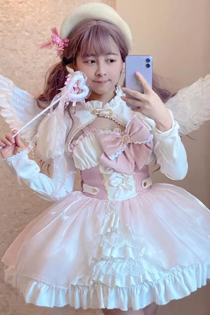 Lolita Jumper Skirt - Magical Girl, 2 Colors, Bow Detail, Ruffled, Sweet Style - additional product view 4