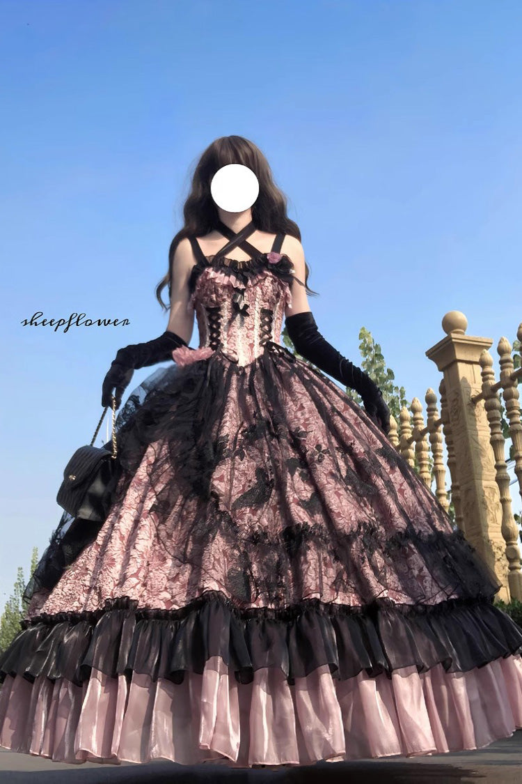 Lolita Jumper Skirt - Medea Kiss Halloween Witch, 2 Colors, Bow Detail, Lace Trim, Ruffled - additional product view 3