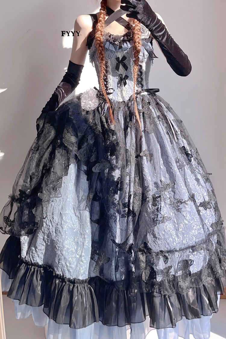 Lolita Jumper Skirt - Medea Kiss Halloween Witch, 2 Colors, Bow Detail, Lace Trim, Ruffled - additional product view 4