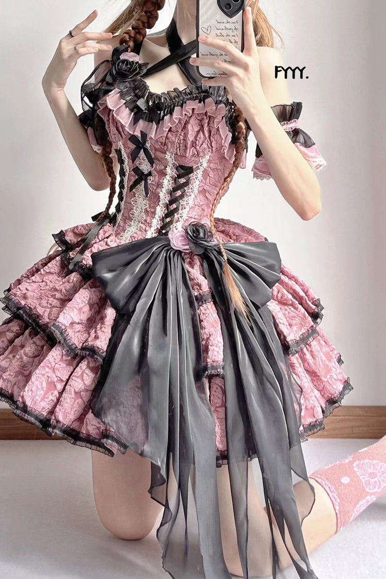 Lolita Jumper Skirt - Medea Kiss, Pink, Gothic Style, Layered - additional product view 3