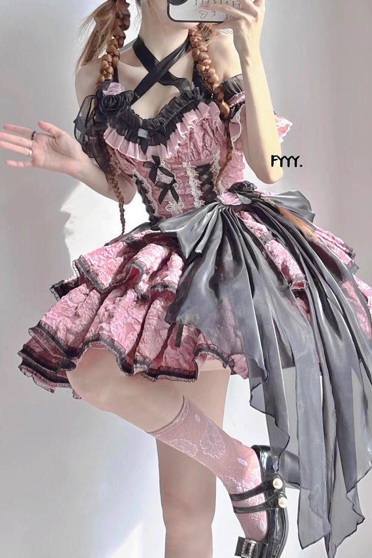 Lolita Jumper Skirt - Medea Kiss, Pink, Gothic Style, Layered - additional product view 4