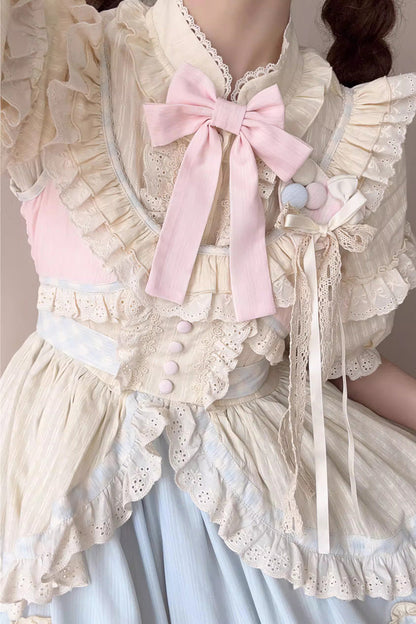 Lolita Jumper Skirt - Mianmian Macaron, Multi-Color, Long Version, Long Length, Bow Detail - additional product view 10