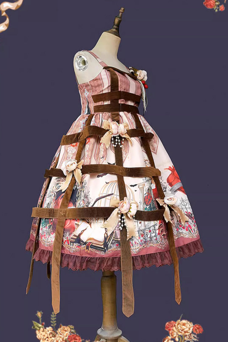 Lolita Jumper Skirt - Midnight Magic Church Print, 3 Colors, Punk Style, Ruffled, Printed - additional product view 11