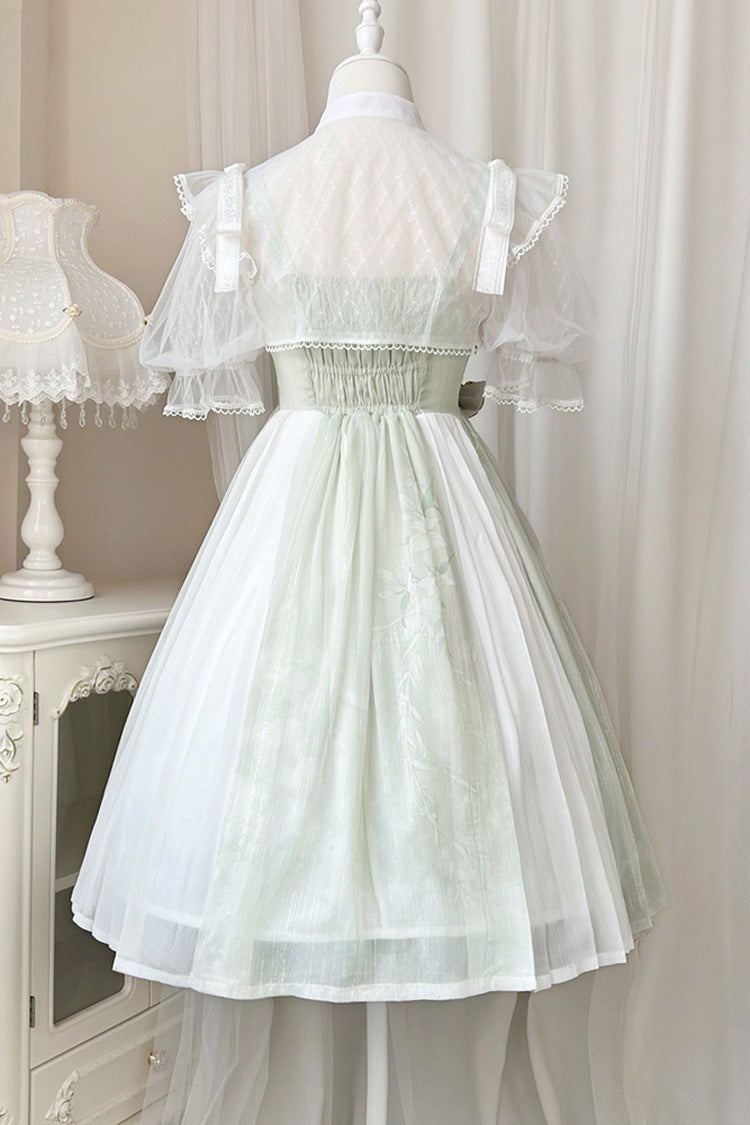 Lolita Jumper Skirt - Mint Green, Green, Embroidered, Sweet Style, Lace Trim - additional product view 9
