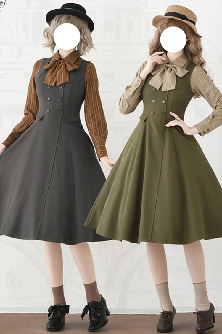 Lolita Jumper Skirt - Misty Shirt Forest, Green, Square Collar, Ruffled, Classic Style - additional product view 2