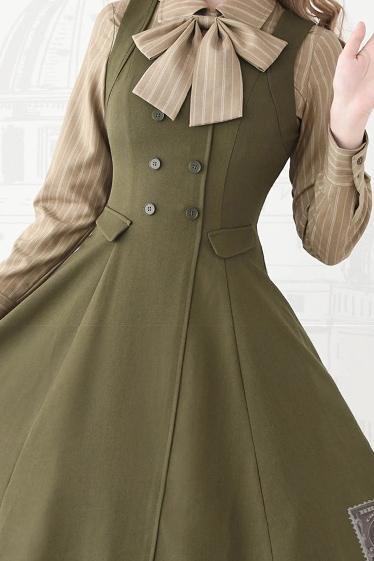 Lolita Jumper Skirt - Misty Shirt Forest, Green, Square Collar, Ruffled, Classic Style - additional product view 7