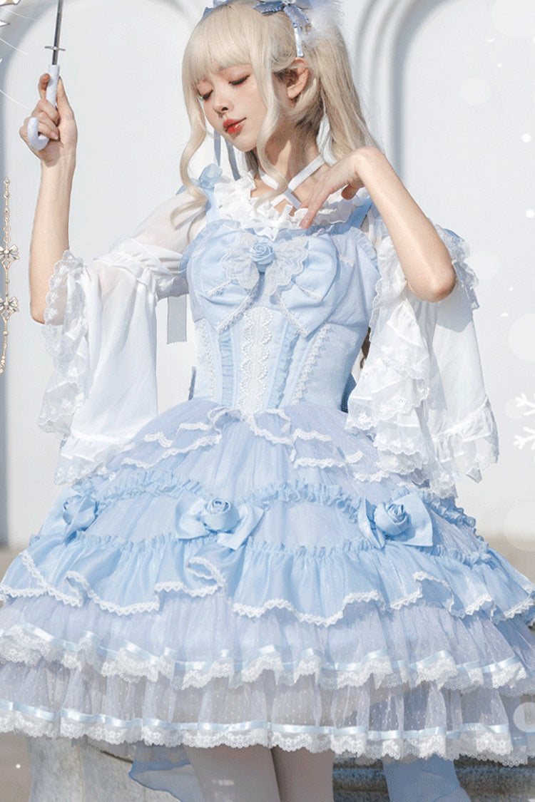 Lolita Jumper Skirt - Moonlight Mirror, 2 Colors, Ruffled, Layered, Sweet Style - additional product view 2