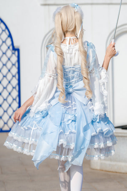 Lolita Jumper Skirt - Moonlight Mirror, 2 Colors, Ruffled, Layered, Sweet Style - additional product view 5